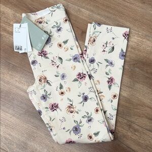 H&M warm Cream Floral Print Leggings